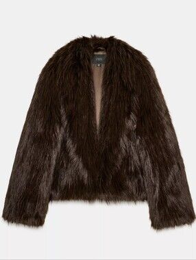 ZARA SHORT FAUX FUR COAT